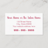 Roze Magenta Make-up Artist Visitekaartje (Achterkant)