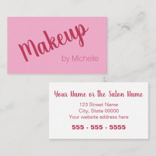 Roze Magenta Make-up Artist Visitekaartje