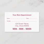 Roze Magenta Makeup Artist Afspraakkaart Afsprakenkaartje (Achterkant)