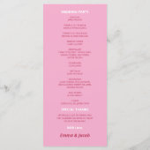 Roze Magenta Modern huwelijksprogramma (Achterkant)