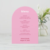 Roze Magenta Modern Wedding Menu Kaart (Staand voorkant)
