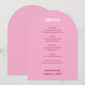 Roze Magenta Modern Wedding Menu Kaart (Voorkant / Achterkant)