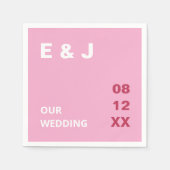 Roze Magenta moderne bruiloft servetten (Voorkant)