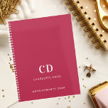 Roze magenta monogram initialen 2025 planner<br><div class="desc">Een magenta,  roze achtergrond en witte tekst. Pas uw monogram initialen,  naam en een titeljaar aan en voeg deze toe.</div>