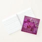Roze Magenta Orchidee Bloemen Monogram Notitieboek (Binnen)
