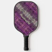 Roze magenta Paars en groen Abstract Pickleball Paddle (Voorkant)