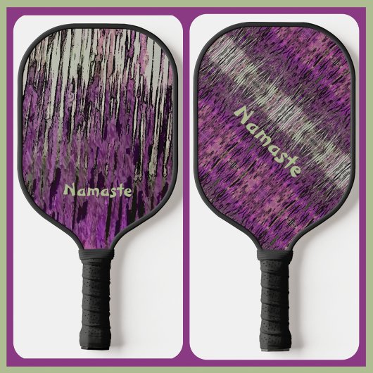 Roze magenta Paars en groen Abstract Pickleball Paddle