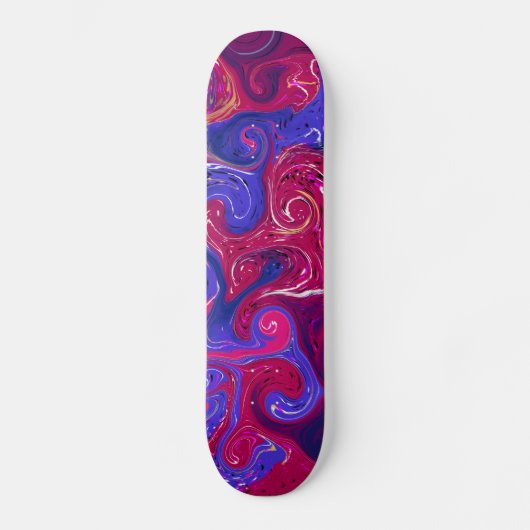 Roze, magenta, Paarse gedraaide marmer-fluïde kuns Persoonlijk Skateboard (Voorkant)
