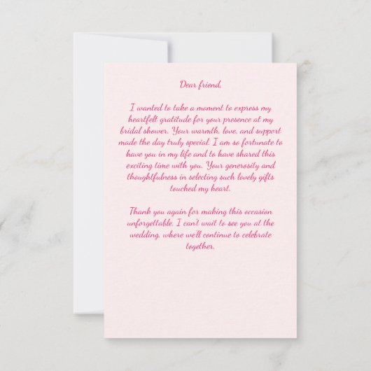 Roze magenta perzik pioenen elegant vrijgezellenfe bedankkaart (Achterkant)