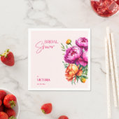 Roze magenta perzik pioenrozen elegante bruidsshow servet (Insitu)