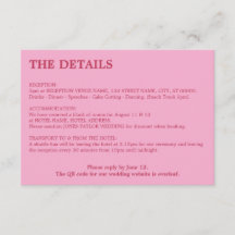 Roze Magenta QR Code Trouwdetails
