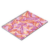 Roze magenta rode oranje, abstracte, diepvriesbloe notitieboek (Linkerzijde)