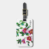  roze magenta Rozen, roze waterverf roze rozen Bagagelabel (Voorkant verticaal)