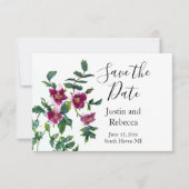  roze magenta Rozen, roze waterverf roze rozen Save The Date (Voorkant)