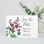  roze magenta Rozen, roze waterverf roze rozen Save The Date (Staand voorkant)