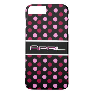 Roze magenta stippenpatroon  	iPhone 8/7 plus hoesje