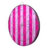 Roze & Magenta Streeppatroon Dartbord (Voorkant Rechts)