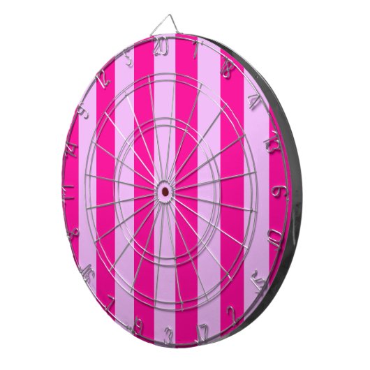 Roze & Magenta Streeppatroon Dartbord (Voorkant Rechts)