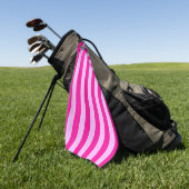 Roze & Magenta Streeppatroon Golfhanddoek (Groen)
