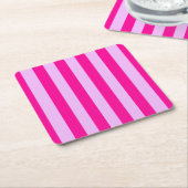 Roze & Magenta Streeppatroon Kartonnen Onderzetters (Schuin)