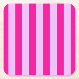 Roze & Magenta Streeppatroon Kartonnen Onderzetters