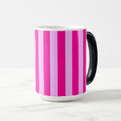 Roze & Magenta Streeppatroon Magische Mok (Voorkant rechts)