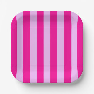 Roze & Magenta Streeppatroon Papieren Bordje
