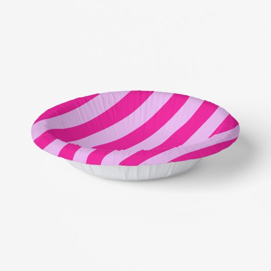 Roze & Magenta Streeppatroon Papieren Kommen (Gebogen)