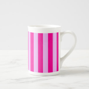 Roze & Magenta Streeppatroon Porselein Kop