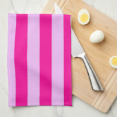 Roze & Magenta Streeppatroon Theedoek (Quarter Fold)