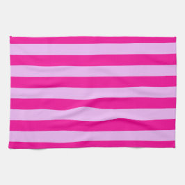 Roze & Magenta Streeppatroon Theedoek