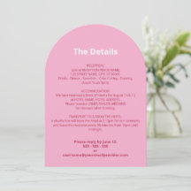 Roze Magenta Trouwdetails Kaart