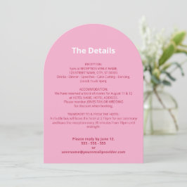 Roze Magenta Trouwdetails Kaart