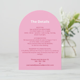 Roze Magenta Trouwdetails Kaart