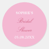 Roze Magenta Vrijgezellenfeest Ronde Sticker (Voorkant)