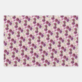 Roze Magenta Waterverf Bloemen Inpakpapier Vel (Voorkant 3)