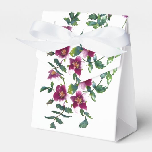  roze magenta waterverf rozen bedankdoosjes (Voorkant Zijde)