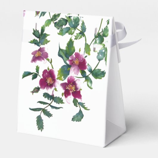  roze magenta waterverf rozen bedankdoosjes (Achterkant)