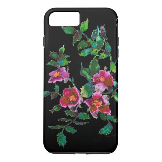 roze magenta waterverf rozen Case-Mate iPhone case (Achterkant)
