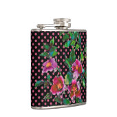  roze magenta waterverf rozen heupfles (Rechts)