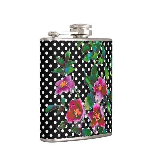  roze magenta waterverf rozen heupfles (Rechts)