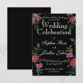  roze magenta waterverf rozen kaart (Voorkant / Achterkant)