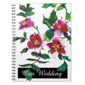  roze magenta waterverf rozen notitieboek (Voorkant)