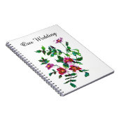  roze magenta waterverf rozen notitieboek (Rechterzijde)