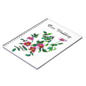  roze magenta waterverf rozen notitieboek (Linkerzijde)