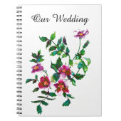  roze magenta waterverf rozen notitieboek (Voorkant)