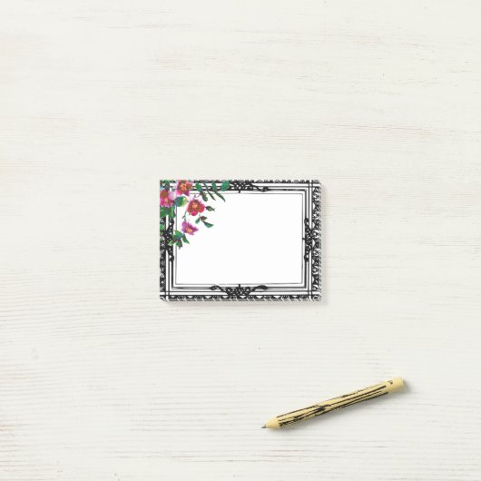  roze magenta waterverf rozen post-it® notes (Op bureau)