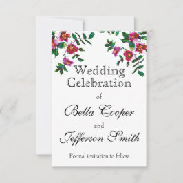  roze magenta waterverf rozen save the date