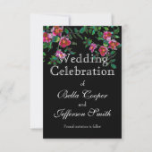  roze magenta waterverf rozen save the date (Voorkant)