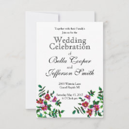 Roze magenta waterverf rozen uit het verleden  kaart